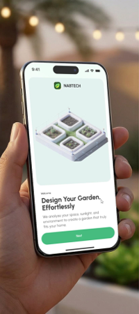 The NabaTech mobile app onboarding screen